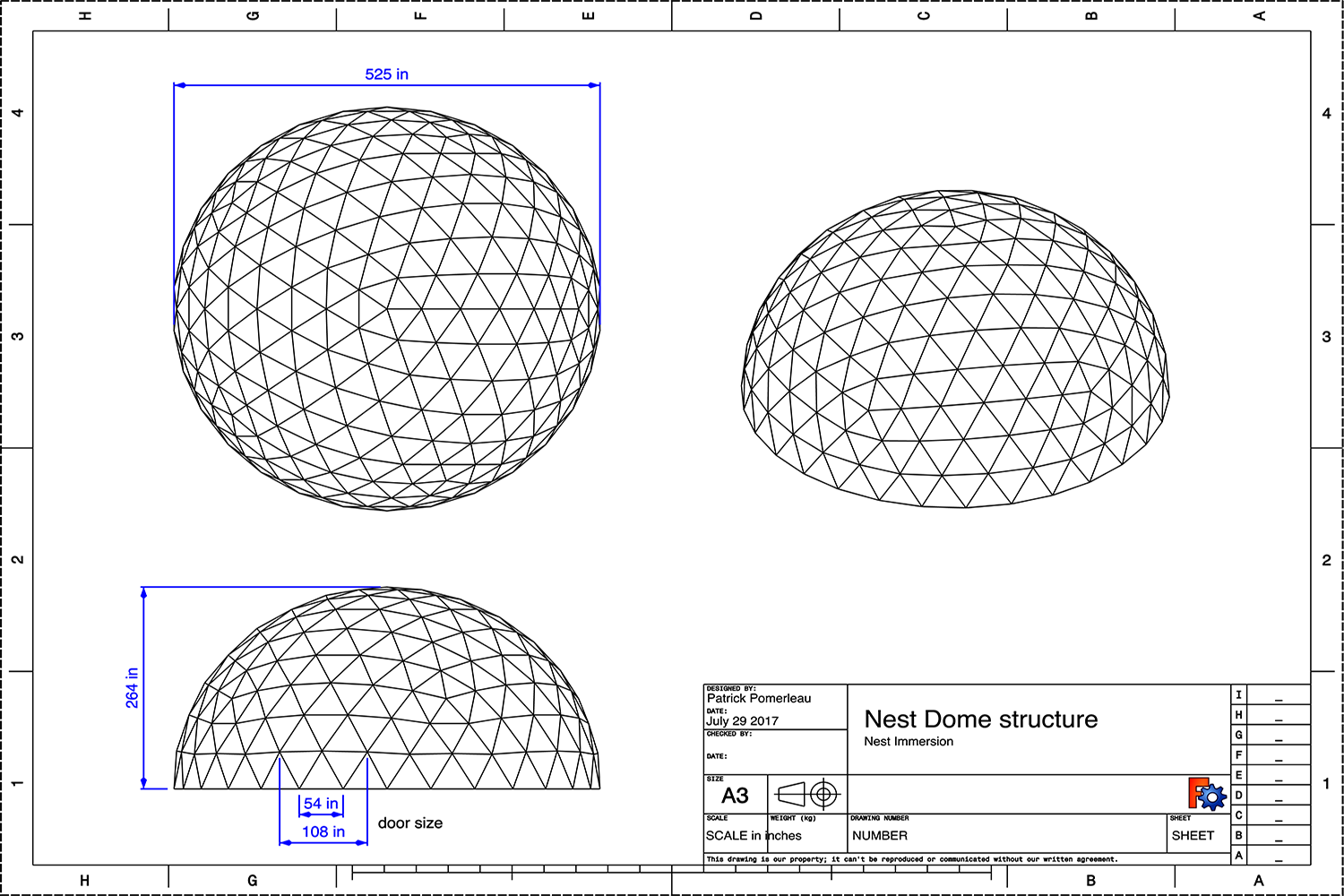 Dome blue print